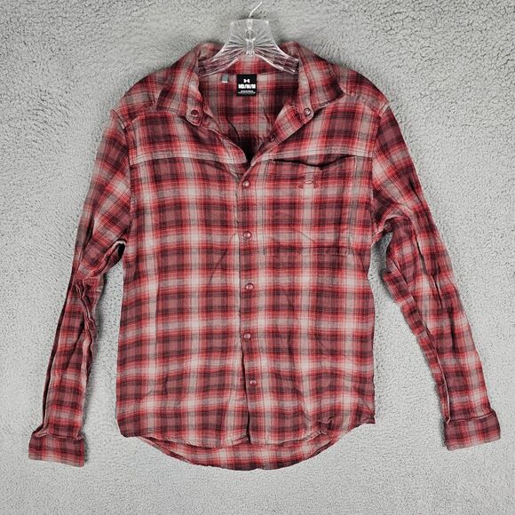 Under Armour UA Tradesman Plaid Flex Flannel Shirt Mens Medium Long Sleeve - Picture 1 of 10